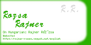 rozsa rajner business card